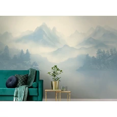 Kép 2/2 - JV Ködös hegycsúcsok zöld vinyl poszter tapéta Huangshan Green 68 cm X 3 m