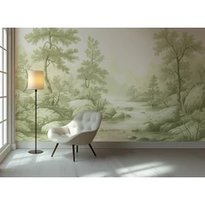 Kép 2/2 - JV Patak az erdőben zöld vinyl poszter tapéta Arcadia Sepia 68 cm X 3 m