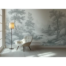 Kép 2/2 - JV Patak az erdőben szürke vinyl poszter tapéta Arcadia B&W 400 cm X 3 m