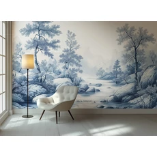 Kép 2/2 - JV Patak az erdőben kék vinyl poszter tapéta Arcadia Cyano 68 cm X 3 m