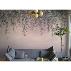 Kép 2/2 - JV Leander mintás romantikus lila vinyl poszter tapéta Vence Purple 68 cm X 3 m