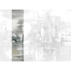 Kép 1/2 - JV Holdfényes város szürke vinyl poszter tapéta Millenium Smoke Gray 68 cm X 3 m