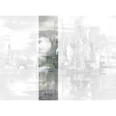 Kép 1/2 - JV Holdfényes város szürke vinyl poszter tapéta Millenium Smoke Gray 68 cm X 3 m