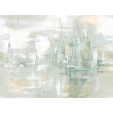 Kép 1/2 - JV Holdfényes város pasztell zöld vinyl poszter tapéta Millennium Pastel 400 cm X 3 m