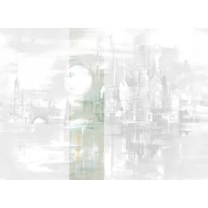 Kép 1/2 - JV Holdfényes város pasztell zöld vinyl poszter tapéta Millennium Pastel 68 cm X 3 m