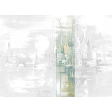 Kép 1/2 - JV Holdfényes város pasztell zöld vinyl poszter tapéta Millennium Pastel 68 cm X 3 m