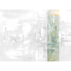 Kép 1/2 - JV Holdfényes város pasztell zöld vinyl poszter tapéta Millennium Pastel 68 cm X 3 m