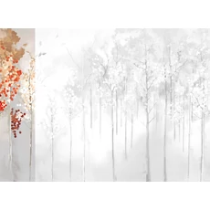Kép 1/2 - JV Őszi erdő szürke-piros vinyl poszter tapéta Maples Autumn 68 cm X 3 m