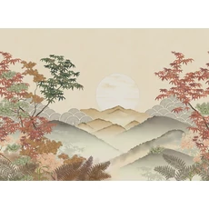 Kép 1/2 - JV Napnyugta japánkertben színes vinyl tapéta Invermere Gold 400 cm X 3 m