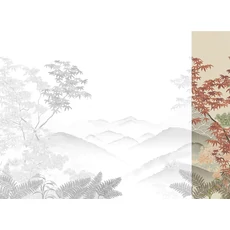Kép 1/2 - JV Napnyugta japánkertben színes vinyl tapéta Invermere Gold 68 cm X 3 m