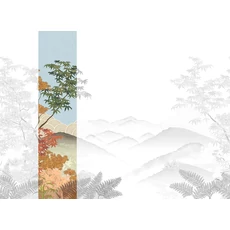 Kép 1/2 - JV Napnyugta japánkertben színes vinyl tapéta Invermere Summer 68 cm X 3 m