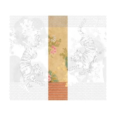 Kép 1/2 - JV Tigrisek tánca narancssárga vinyl poszter tapéta Noen Orange 68 cm X 3 m