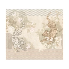 Kép 1/2 - JV Tigrisek tánca bézs vinyl poszter tapéta Noen Beige 68 cm X 3 m