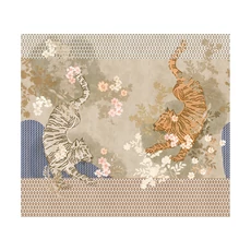 Kép 1/2 - JV Tigrisek tánca bézs vinyl poszter tapéta Noen Platinum 340 cm X 3 m