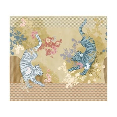 Kép 1/2 - JV Tigrisek tánca arany színű vinyl poszter tapéta Noen Gold 340 cm X 3 m