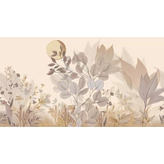 Kép 1/2 - JV Levélmintás art deco bézs vinyl poszter tapéta Belvedere Dawn 544 cm X 3 m