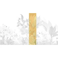 Kép 1/2 - JV Levélmintás art deco sárga vinyl poszter tapéta Belvedere Mustard 68 cm X 3 m