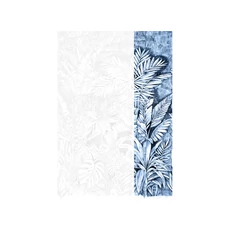 Kép 1/2 - JV Trópusi dzsungel mintás kék vinyl poszter tapéta Daintree Blue Ink 68 cm X 3 m