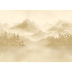 Kép 1/2 - JV Ködös hegycsúcsok bézs vinyl poszter tapéta Huangshan Beige 400 cm X 3 m