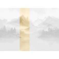 Kép 1/2 - JV Ködös hegycsúcsok bézs vinyl poszter tapéta Huangshan Beige 68 cm X 3 m