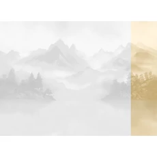 Kép 1/2 - JV Ködös hegycsúcsok bézs vinyl poszter tapéta Huangshan Beige 68 cm X 3 m