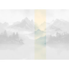 Kép 1/2 - JV Ködös hegycsúcsok kék-bézs vinyl poszter tapéta Huangshan Ice 68 cm X 3 m