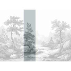 Kép 1/2 - JV Patak az erdőben szürke vinyl poszter tapéta Arcadia B&W 68 cm X 3 m