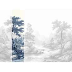 Kép 1/2 - JV Patak az erdőben kék vinyl poszter tapéta Arcadia Cyano 68 cm X 3 m