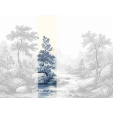 Kép 1/2 - JV Patak az erdőben kék vinyl poszter tapéta Arcadia Cyano 68 cm X 3 m