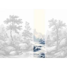 Kép 1/2 - JV Patak az erdőben kék vinyl poszter tapéta Arcadia Cyano 68 cm X 3 m