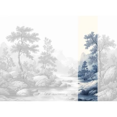 Kép 1/2 - JV Patak az erdőben kék vinyl poszter tapéta Arcadia Cyano 68 cm X 3 m