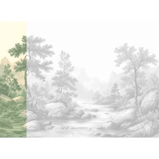 Kép 1/2 - JV Patak az erdőben zöld vinyl poszter tapéta Arcadia Green 68 cm X 3 m