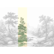 Kép 1/2 - JV Patak az erdőben zöld vinyl poszter tapéta Arcadia Green 68 cm X 3 m