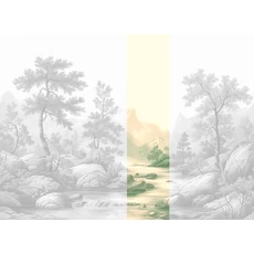 Kép 1/2 - JV Patak az erdőben zöld vinyl poszter tapéta Arcadia Green 68 cm X 3 m