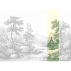 Kép 1/2 - JV Patak az erdőben zöld vinyl poszter tapéta Arcadia Green 68 cm X 3 m