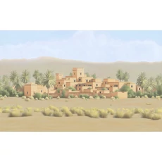 Kép 1/2 - JV Arab város bézs vinyl poszter tapéta Todra Natural 476 cm X 3 m
