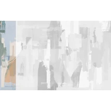 Kép 1/2 - JV Absztrakt mintás kék vinyl poszter tapéta Downtown Sunset 68 cm X 3 m