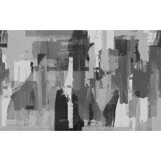 Kép 1/2 - JV Absztrakt mintás fekete-fehér vinyl poszter tapéta Downtown Black-White 476 cm X 3 m