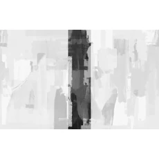 Kép 1/2 - JV Absztrakt mintás fekete-fehér vinyl poszter tapéta Downtown Black-White 68 cm X 3 m