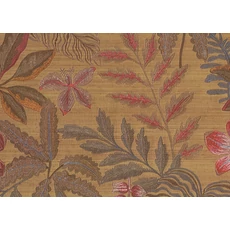 Kép 1/2 - JV Egzotikus virágmintás szövethatású terrakotta vinyl tapéta Jardin Tropical Terracotta 100 cm X 10 m