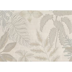 Kép 1/2 - JV Egzotikus virágmintás szövethatású bézs vinyl tapéta Jardin Tropical Beige 100 cm X 10 m