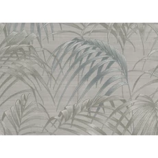 Kép 1/2 - JV Pálmaleveles egzotikus ezüst vinyl tapéta Fern Silver 100 cm X 10 m