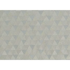 Kép 1/3 - JV Háromszög mintás indiai stílusú kék-ezüst vinyl tapéta Triangles Tropicales Blue/Silver 100 cm X 10 m