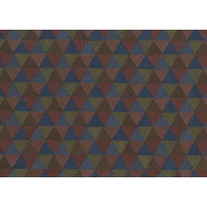 Kép 1/2 - JV Háromszög mintás indiai stílusú kék-piros vinyl tapéta Triangles Tropicales Blue 100 cm X 10 m