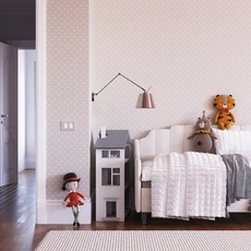 Kép 2/2 - KT-Exclusive Pöttyös szürke vlies ygerek tapéta Joy Gray 52 cm X 10 m