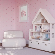 Kép 2/2 - KT-Exclusive Szivecskés rózsaszín vlies gyerek tapéta Joy Pink 52 cm X 10 m