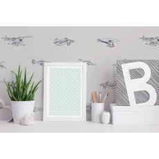 Kép 2/2 - KT-Exclusive Repülős kék-szürke vlies gyerek tapéta Joy Blue-Gray 52 cm X 10 m
