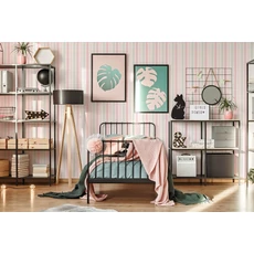 Kép 2/2 - KT-Exclusive Csíkos rózsaszín vlies gyerek tapéta Joy Pink 52 cm X 10 m