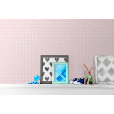 Kép 2/2 - KT-Exclusive Pöttyös rózsaszín vlies ygerek tapéta Joy Pink 52 cm X 10 m
