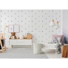 Kép 2/2 - KT-Exclusive Vitorlás hajók kék-fehér vlies gyerek tapéta Joy Blue-White 52 cm X 10 m